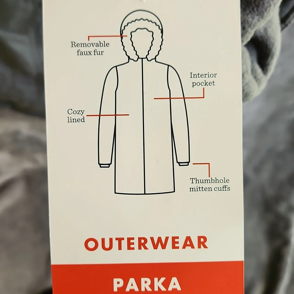Kids Gray Winter Jacket with Faux Fur Hood